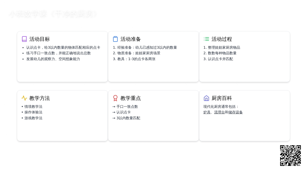 幼儿园小班数学课教案《干净的厨房》