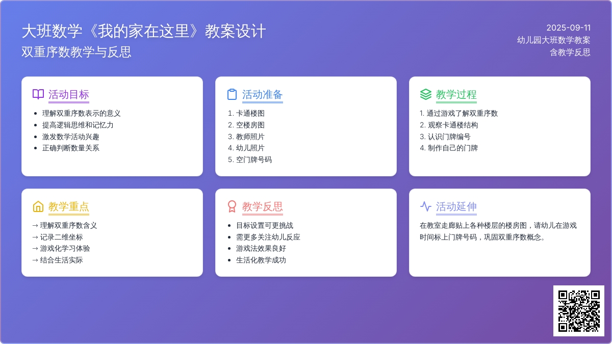 幼儿园大班数学教案《我的家在这里》含反思