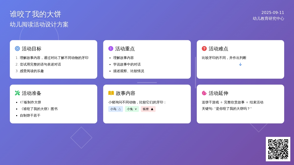 幼儿园小班绘本教案：《谁咬了我的大饼》