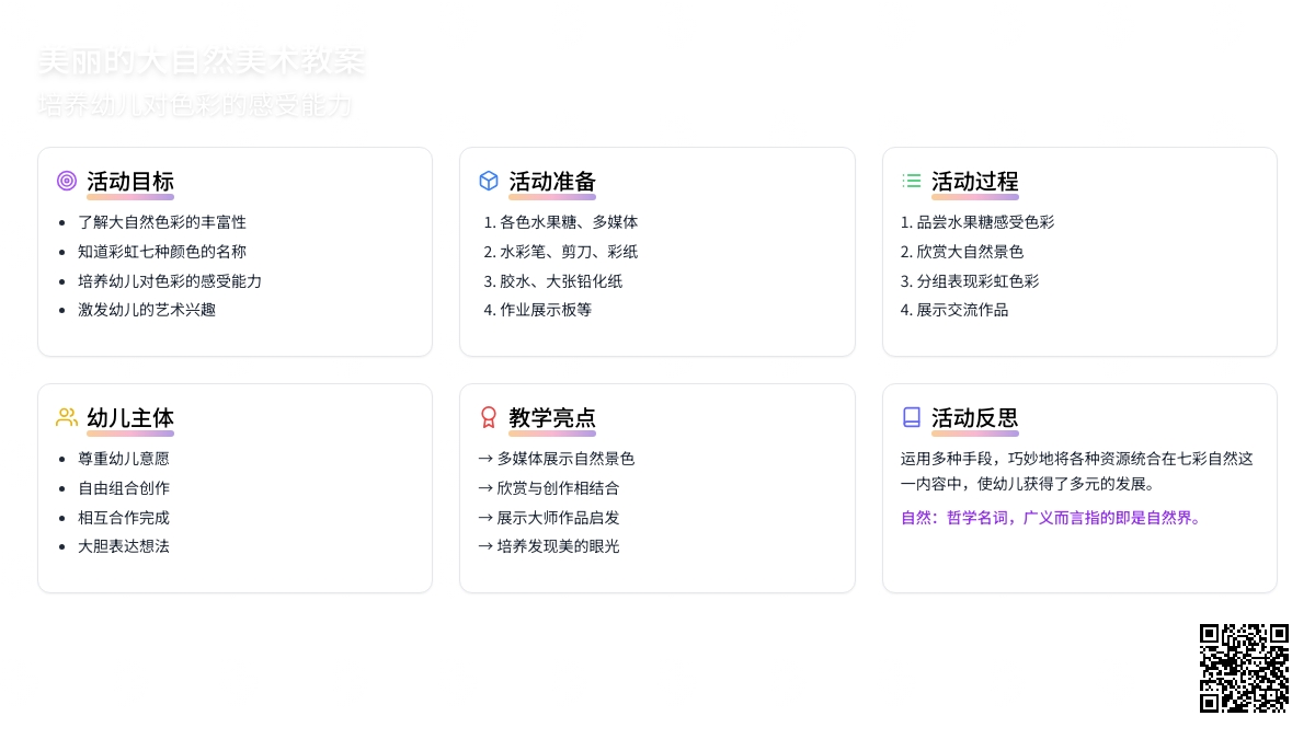 幼儿园大班美术教案《美丽的大自然》含反思