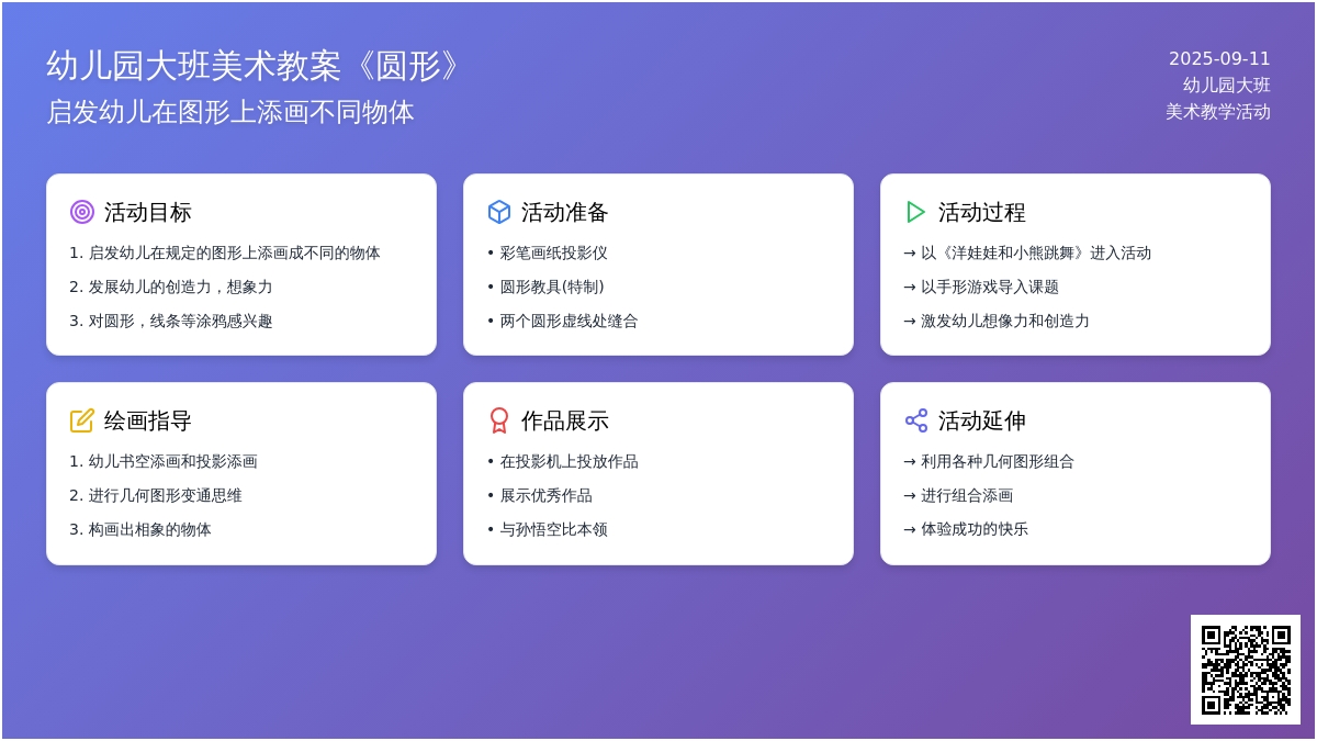 幼儿园大班美术教案《圆形》