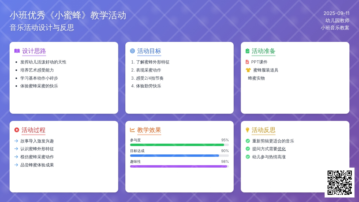 幼儿园小班音乐优秀教案《小蜜蜂》含反思