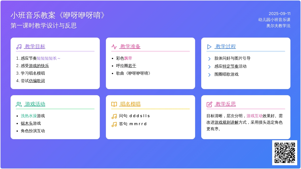 小班音乐教案《咿呀咿呀唷》第一课时含反思