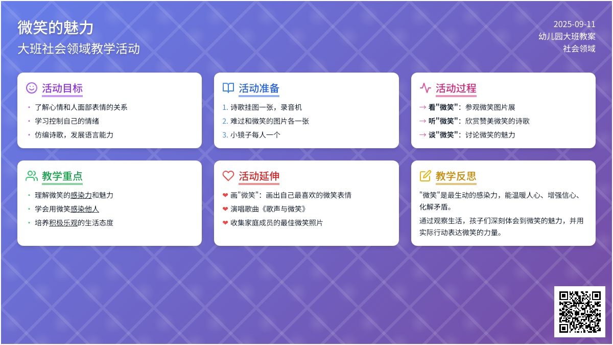 幼儿园大班社会领域教案《微笑的魅力》含反思