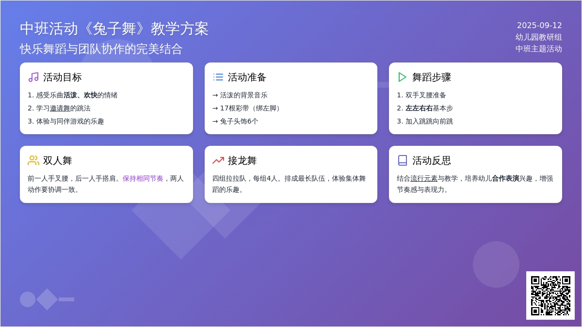 幼儿园中班音乐活动教案《兔子舞》含反思