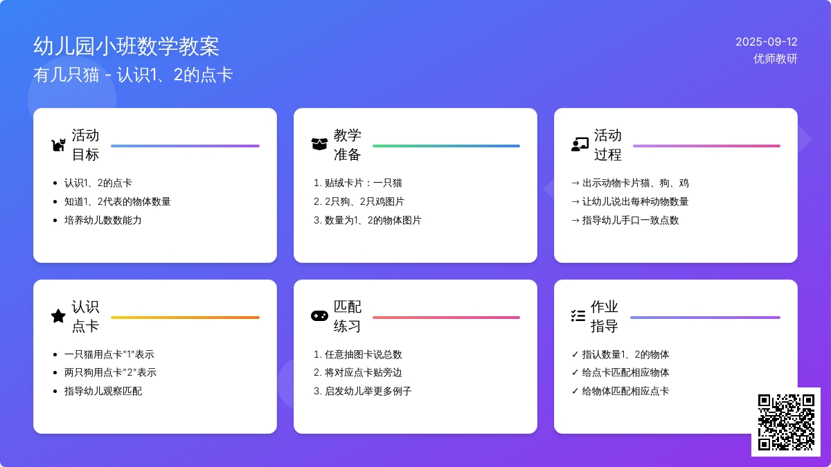 幼儿园小班数学教案――有几只猫