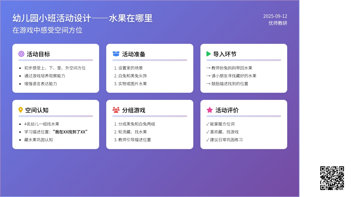 幼儿园小班活动设计――水果在哪里