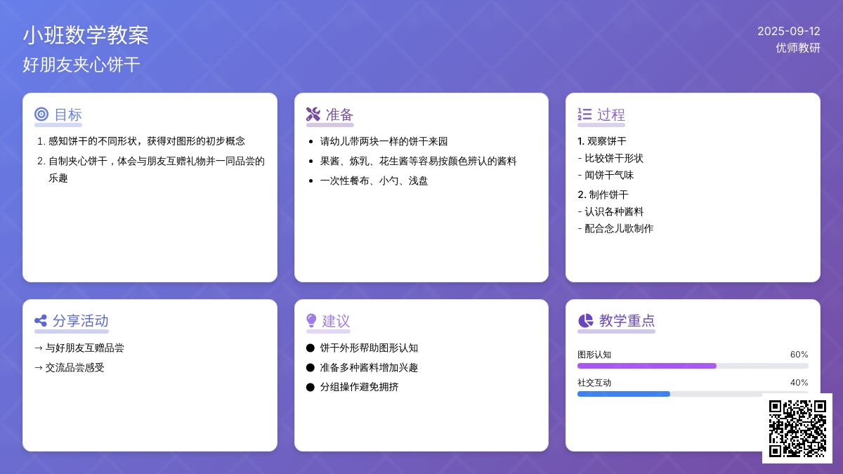 幼儿园小班数学教案――夹心饼干(图形认知) 幼儿园小班数学教案――夹心饼干(图形认知)