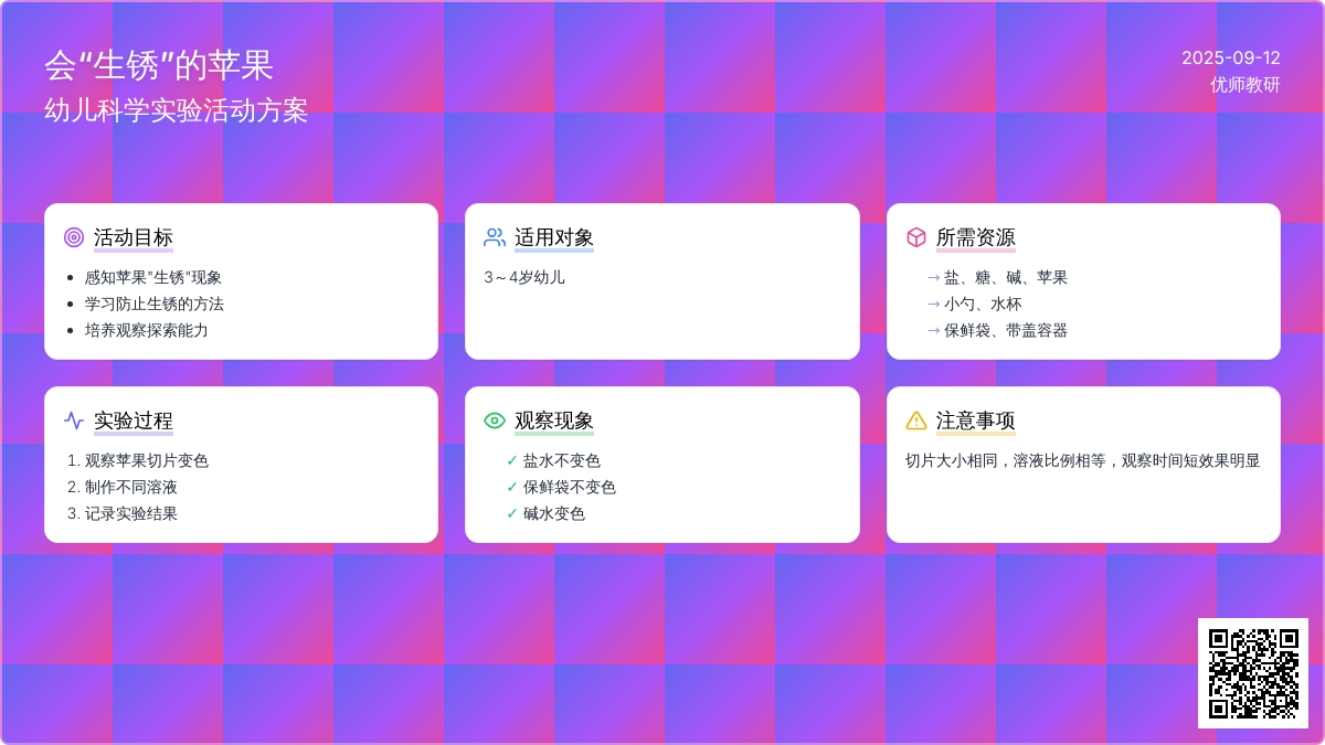 小班科学活动――会“生锈”的苹果