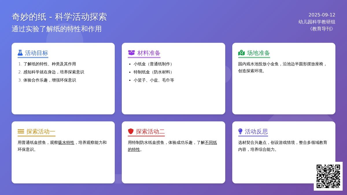 幼儿园小班科学活动：奇妙的纸