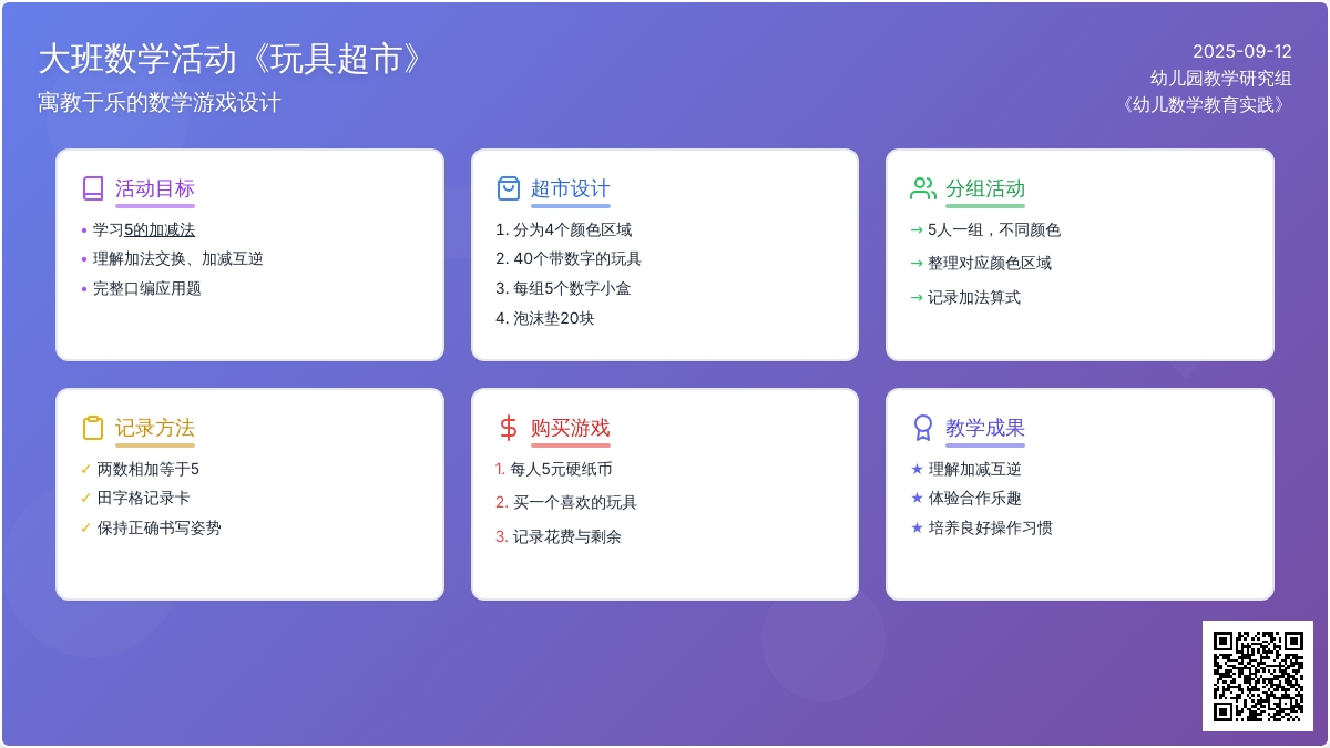 幼儿园大班数学活动教案《玩具超市》含反思