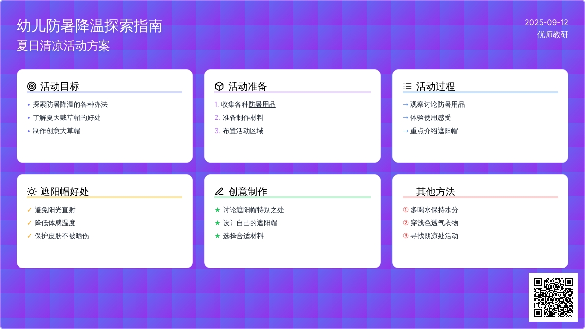 幼儿园小班科学教案：防暑办法多