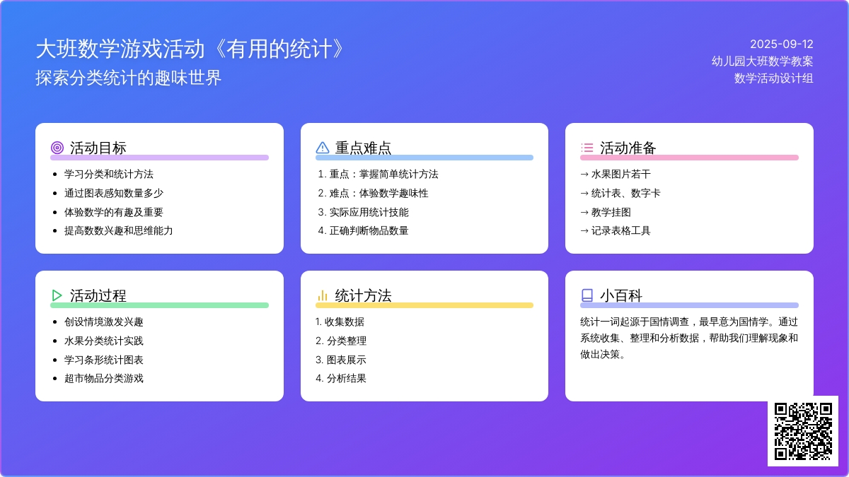 幼儿园大班数学游戏活动教案《有用的统计》