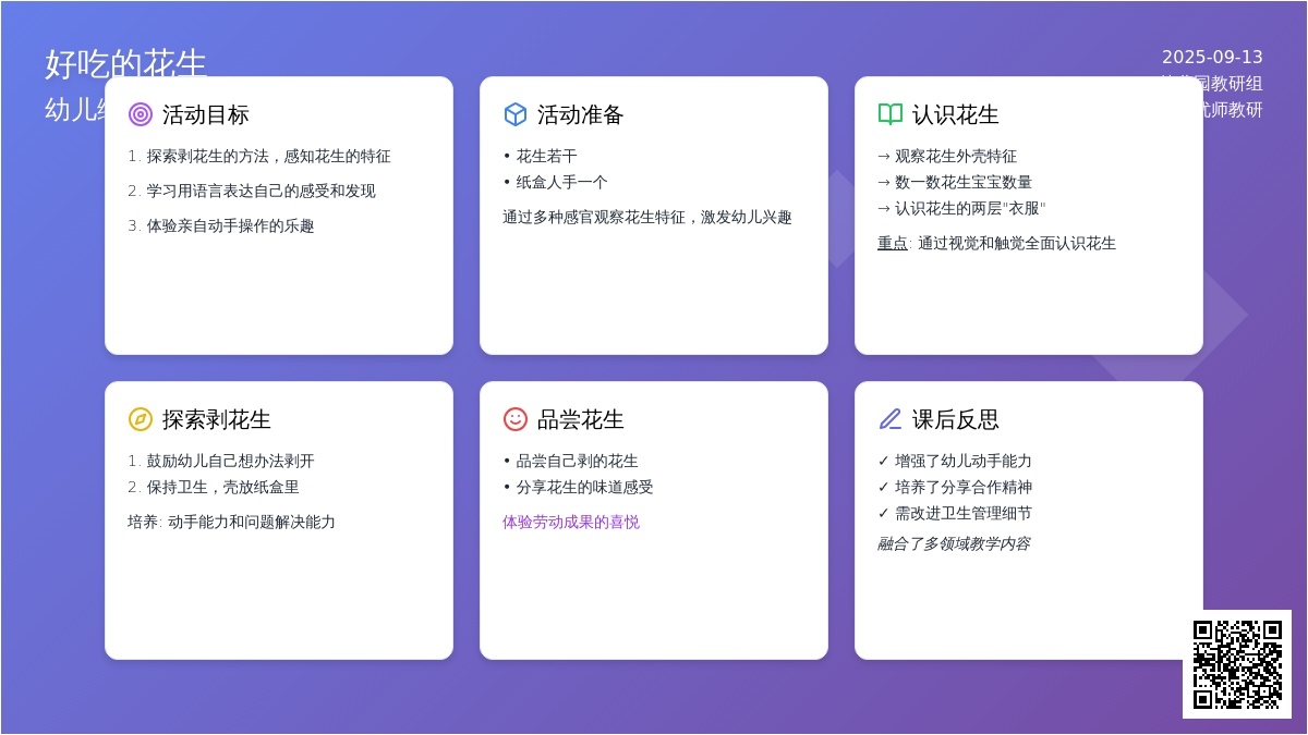幼儿园小班科学教案：认识花生