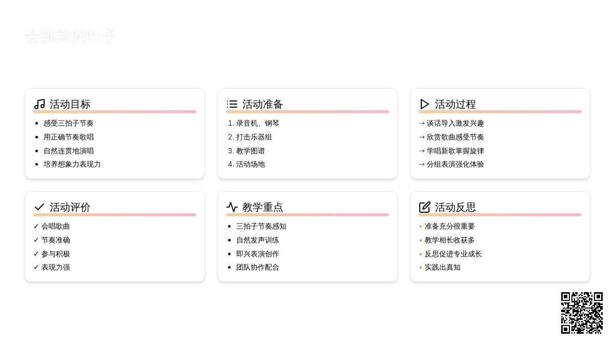 幼儿园大班音乐优质课教案《会跳舞的叶子》含反思