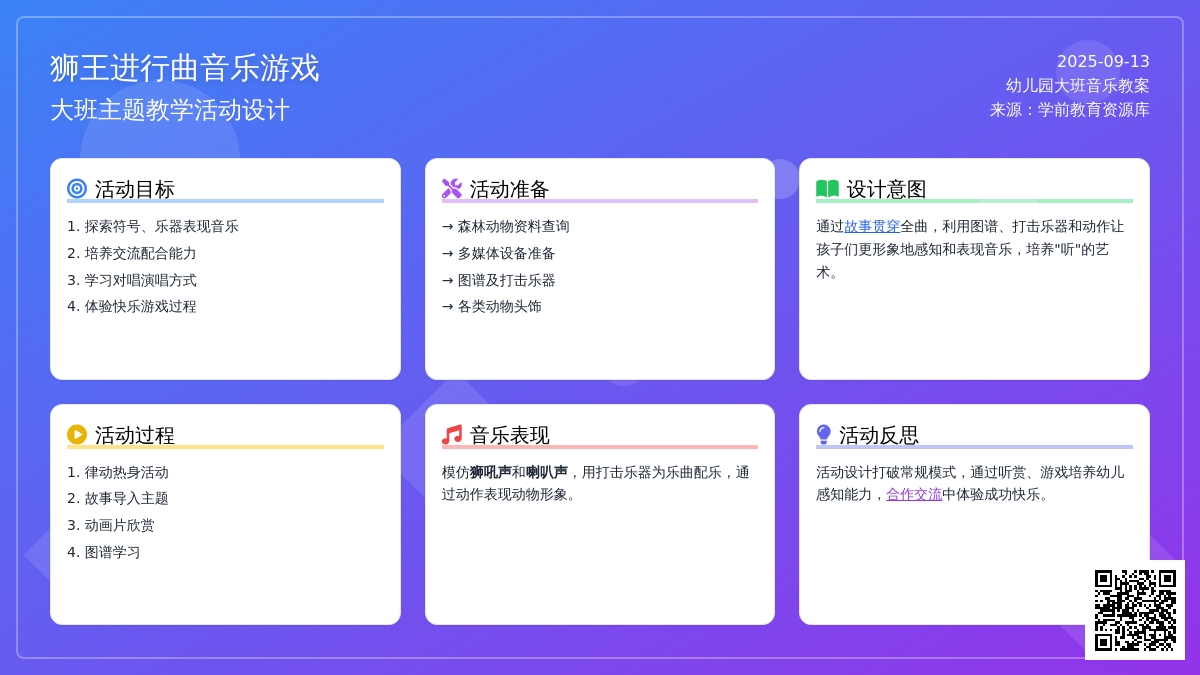 幼儿园大班音乐游戏教案《狮王进行曲》含反思