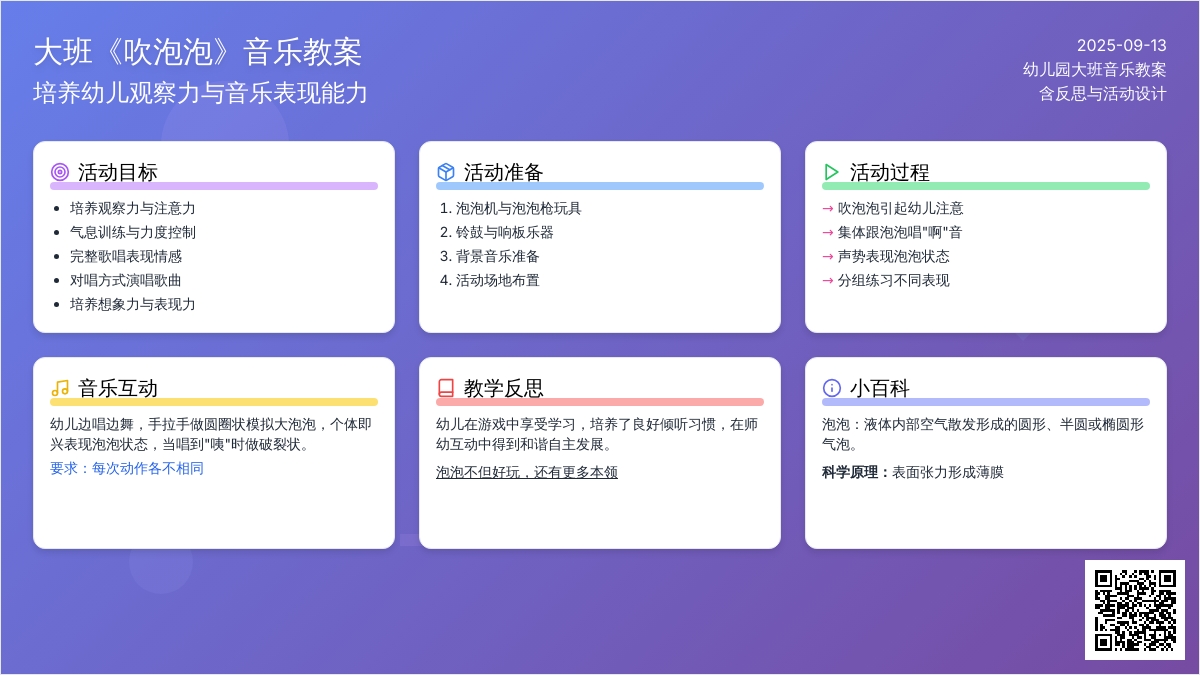 幼儿园大班音乐教案《吹泡泡》含反思