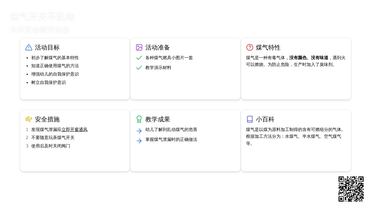幼儿园大班安全教案《煤气开关不乱动》含反思