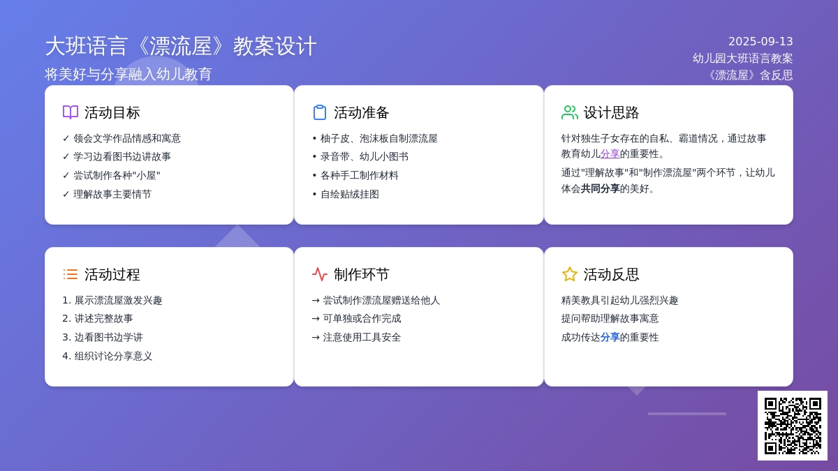 幼儿园大班语言教案《漂流屋》含反思