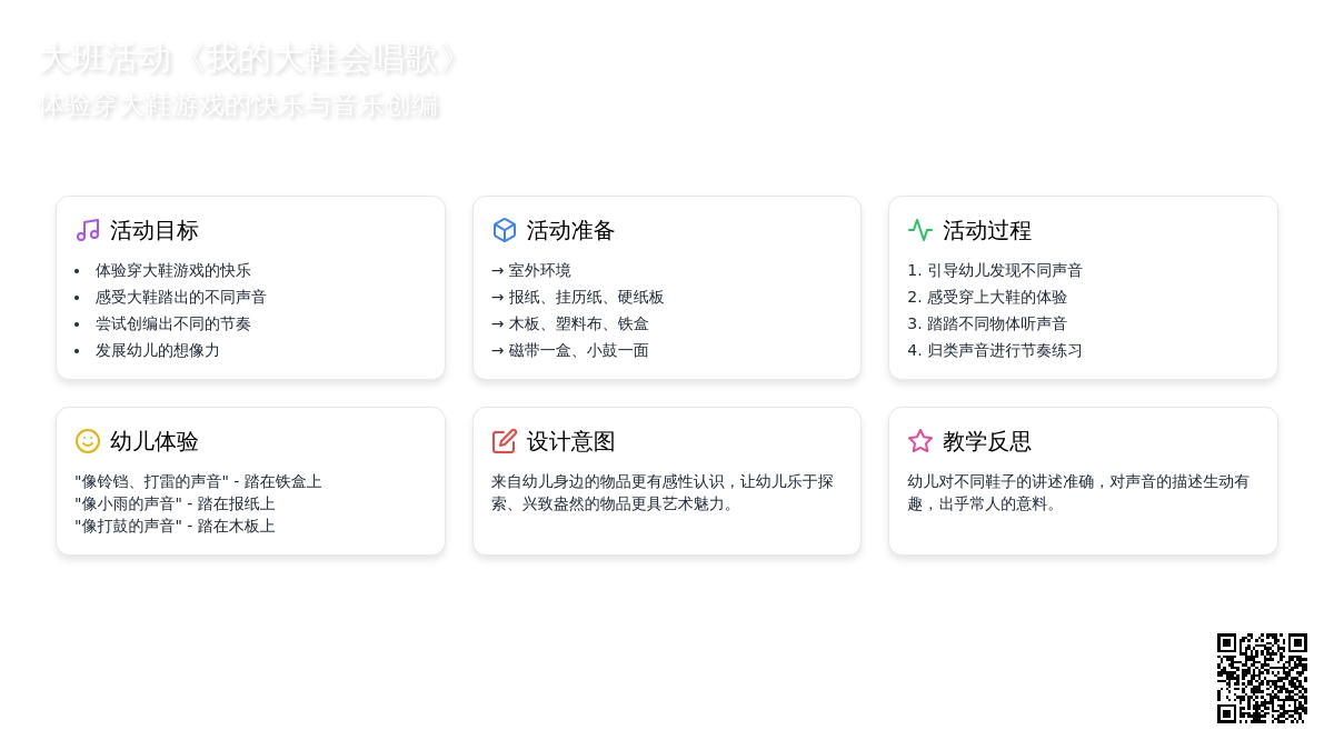 幼儿园大班音乐活动教案《我的大鞋会唱歌》含反思
