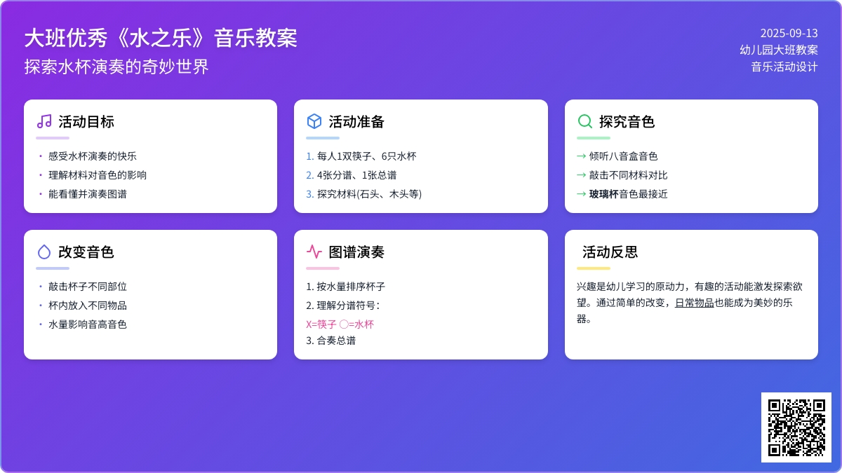 幼儿园大班优秀音乐教案《水之乐》含反思