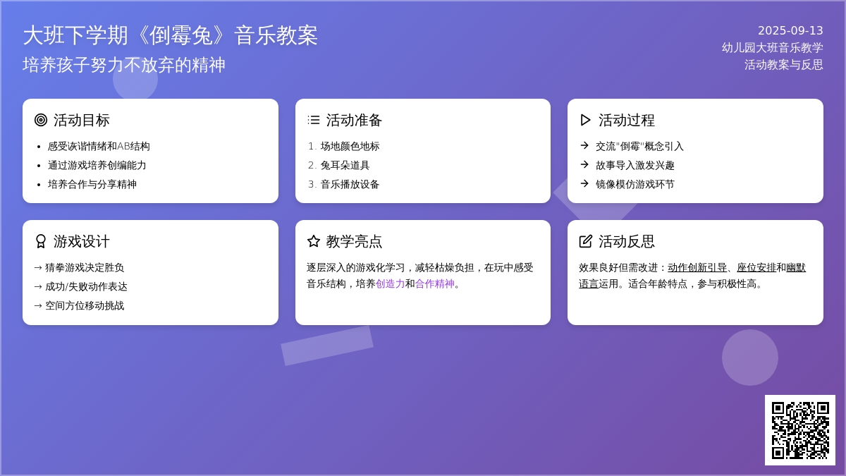 幼儿园大班下学期音乐教案《倒霉兔》含反思