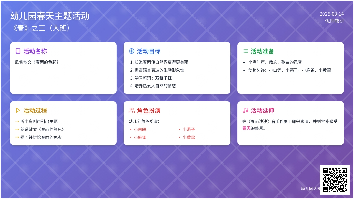 幼儿园春天主题活动――《春》之三
