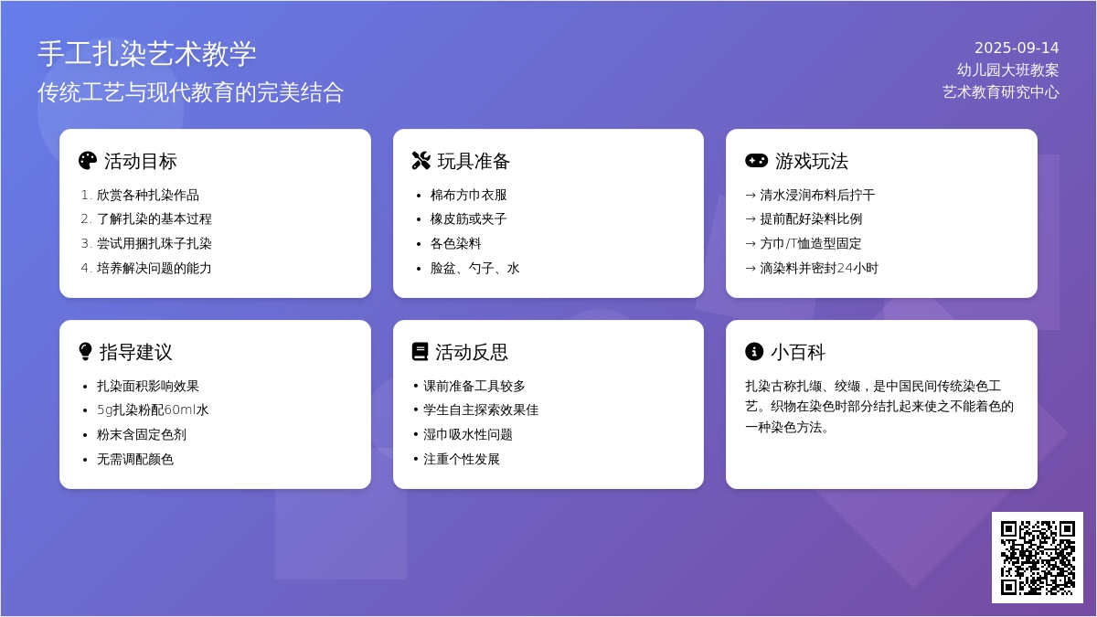 幼儿园大班优秀游戏教案《手工扎染》含反思