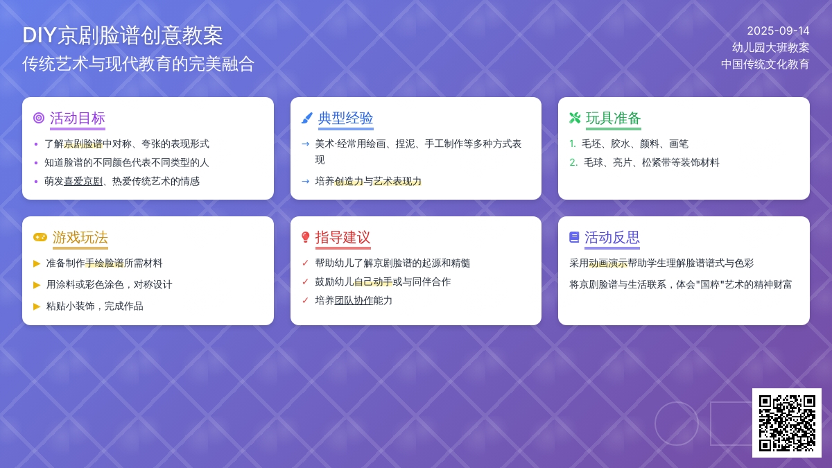大班游戏教案《DIY京剧脸谱》含反思