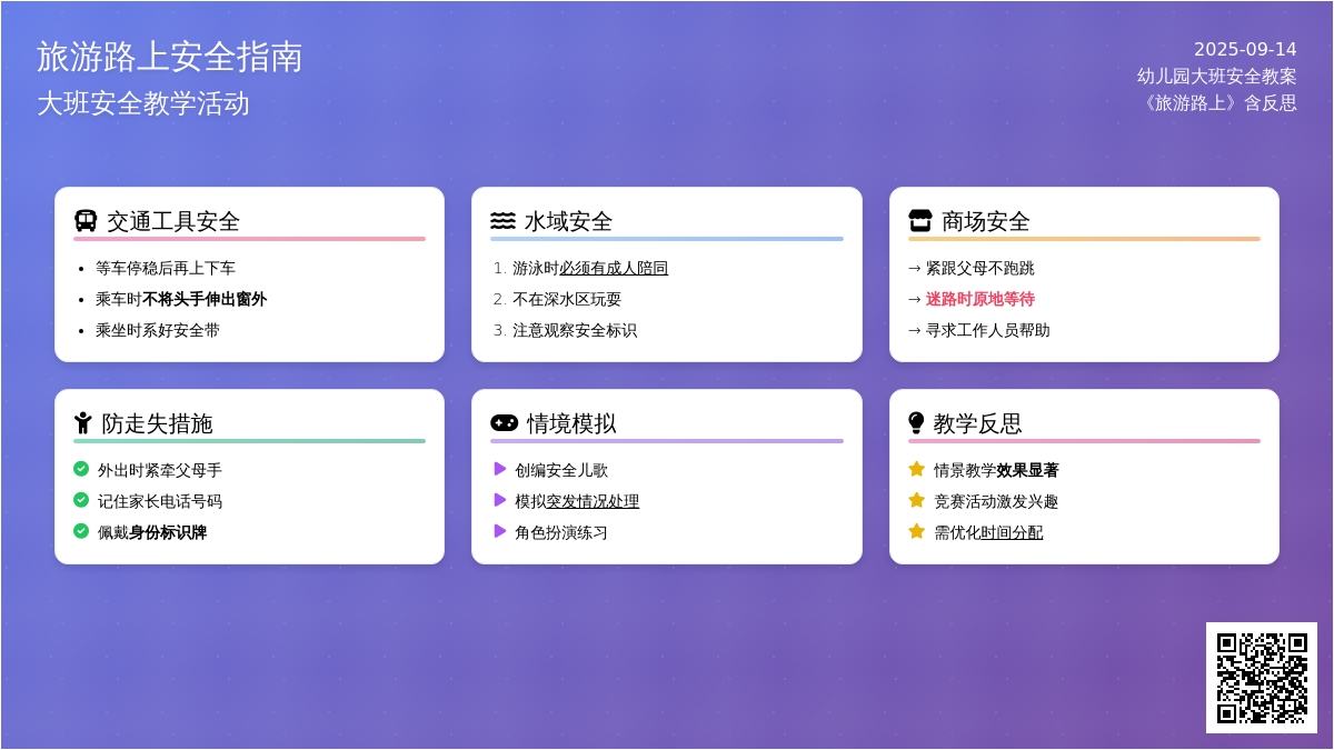 幼儿园大班安全教案《旅游路上》含反思