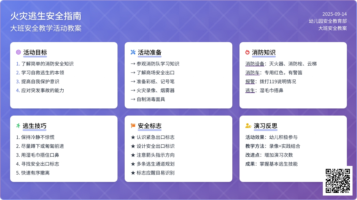 大班安全教案《火灾逃生》含反思
