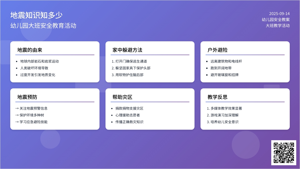 幼儿园大班安全教案《地震知识知多少》含反思