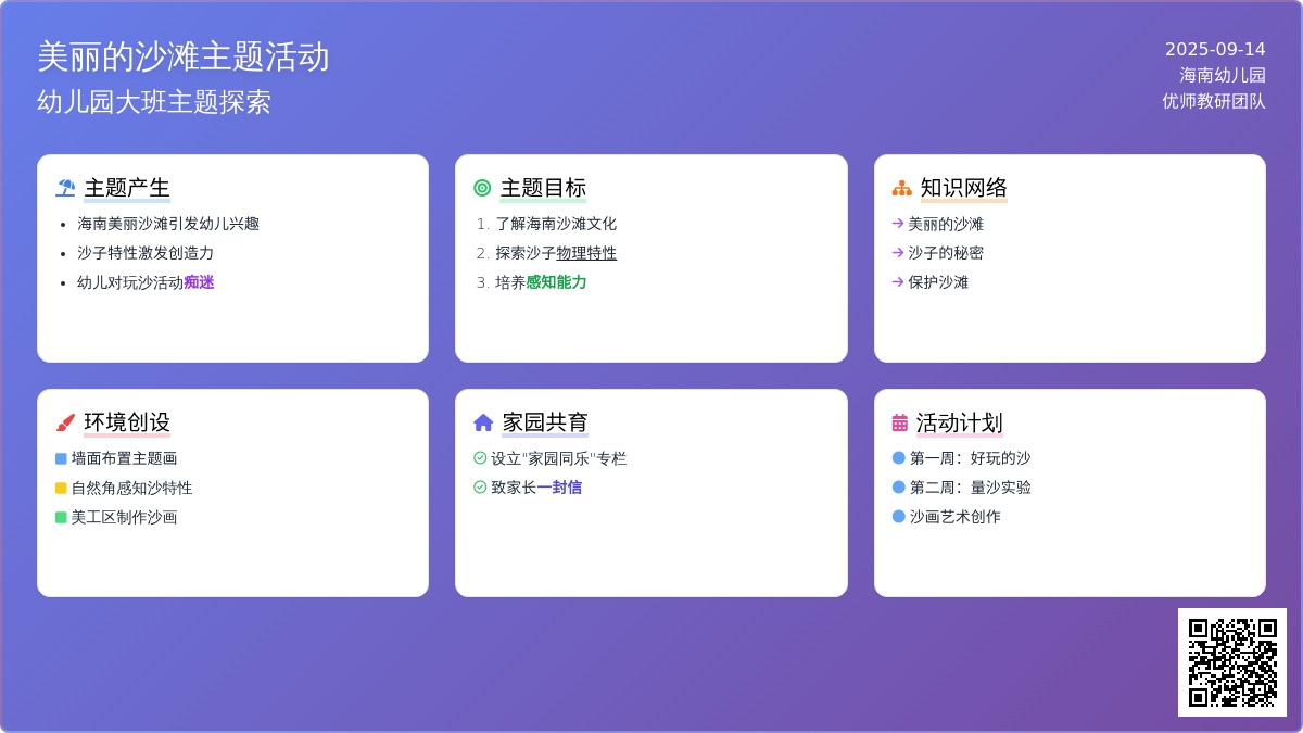 幼儿园大班主题活动：《美丽的沙滩》