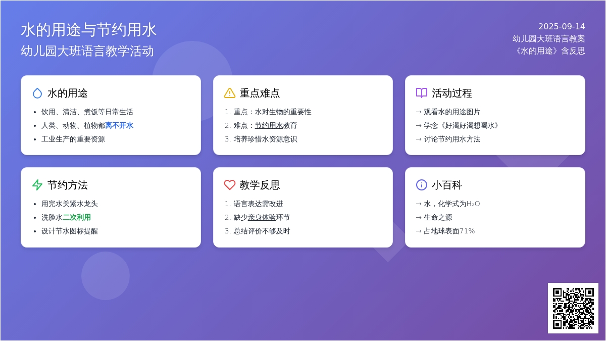 幼儿园大班语言教案《水的用途》含反思