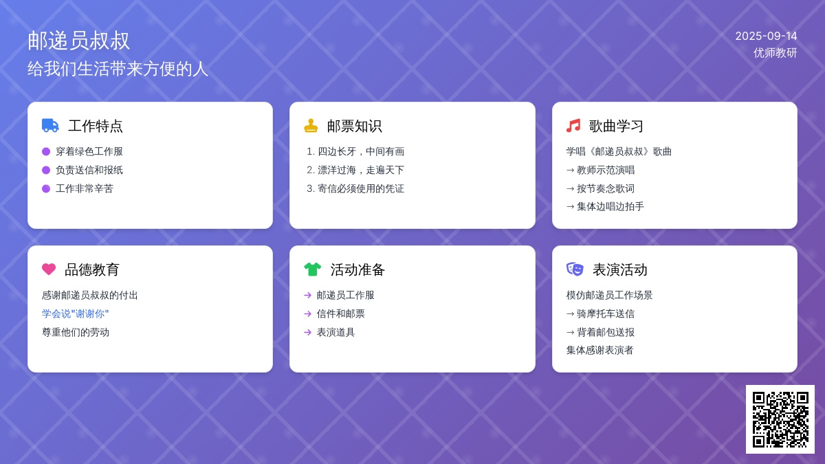 幼儿园大班我和周围的人主题活动：邮递员叔叔