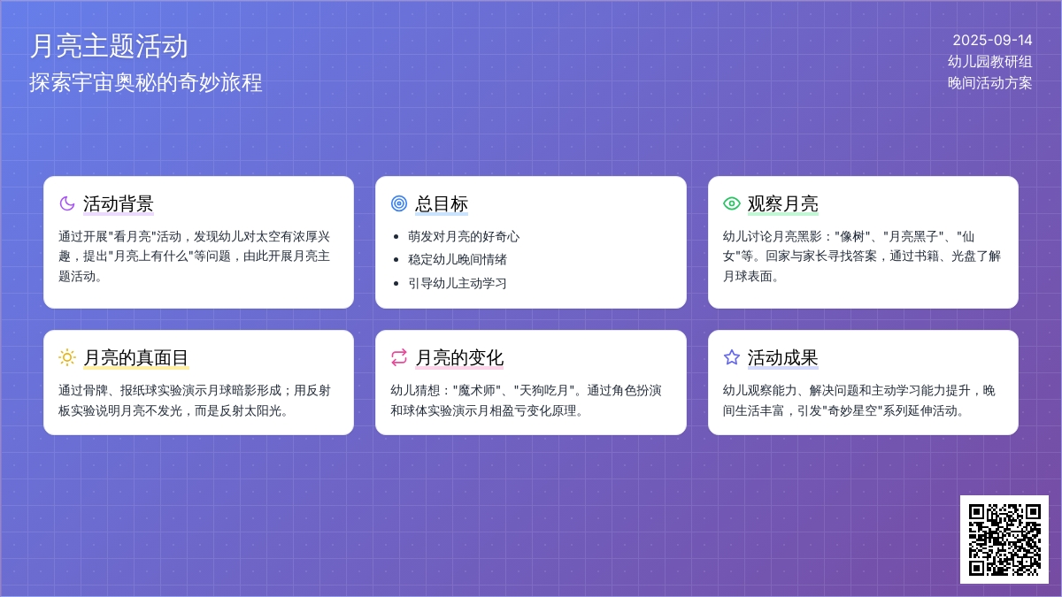 幼儿园大班主题活动：月亮