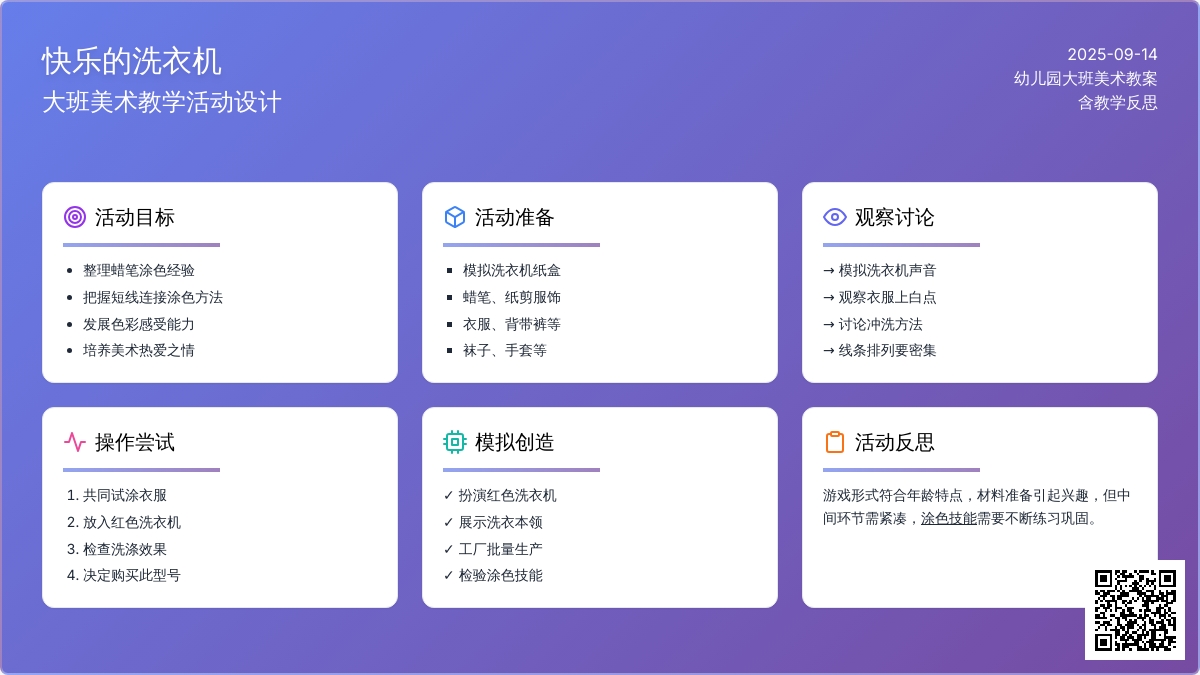 幼儿园大班美术教案《快乐的洗衣机》含反思