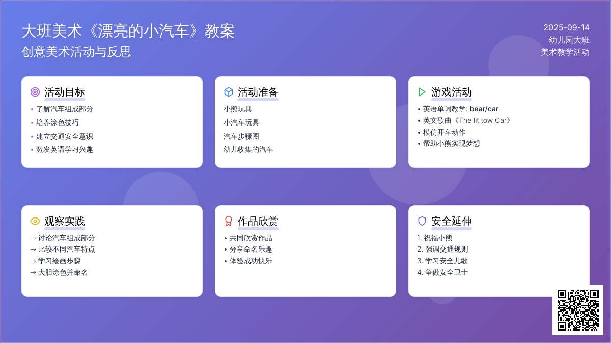 大班美术教案《漂亮的小汽车》含反思