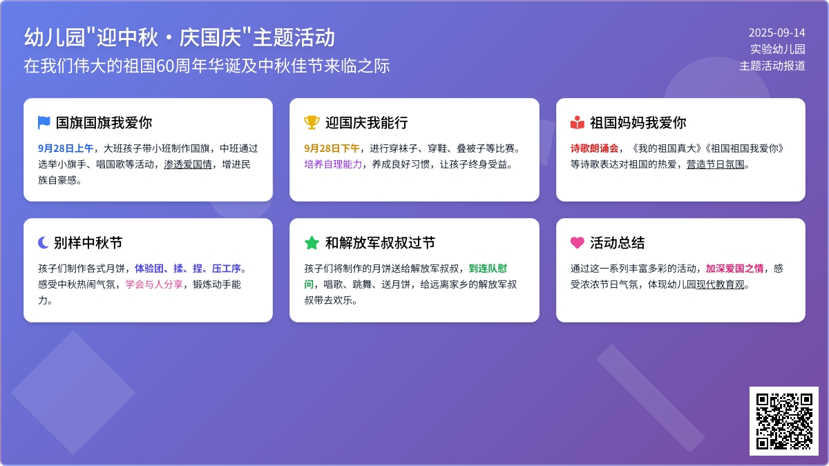 幼儿园“迎中秋·庆国庆“主题活动
