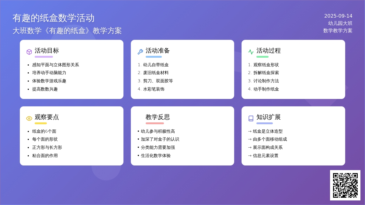 大班数学教案《有趣的纸盒》含反思