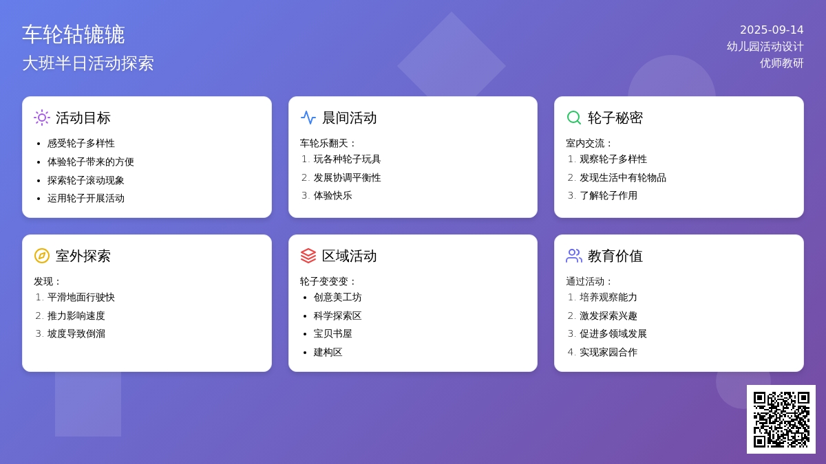 幼儿园大班半日活动：车轮轱辘辘