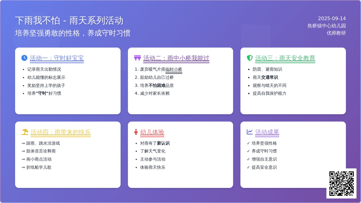“下雨的日子”系列安全教育活动