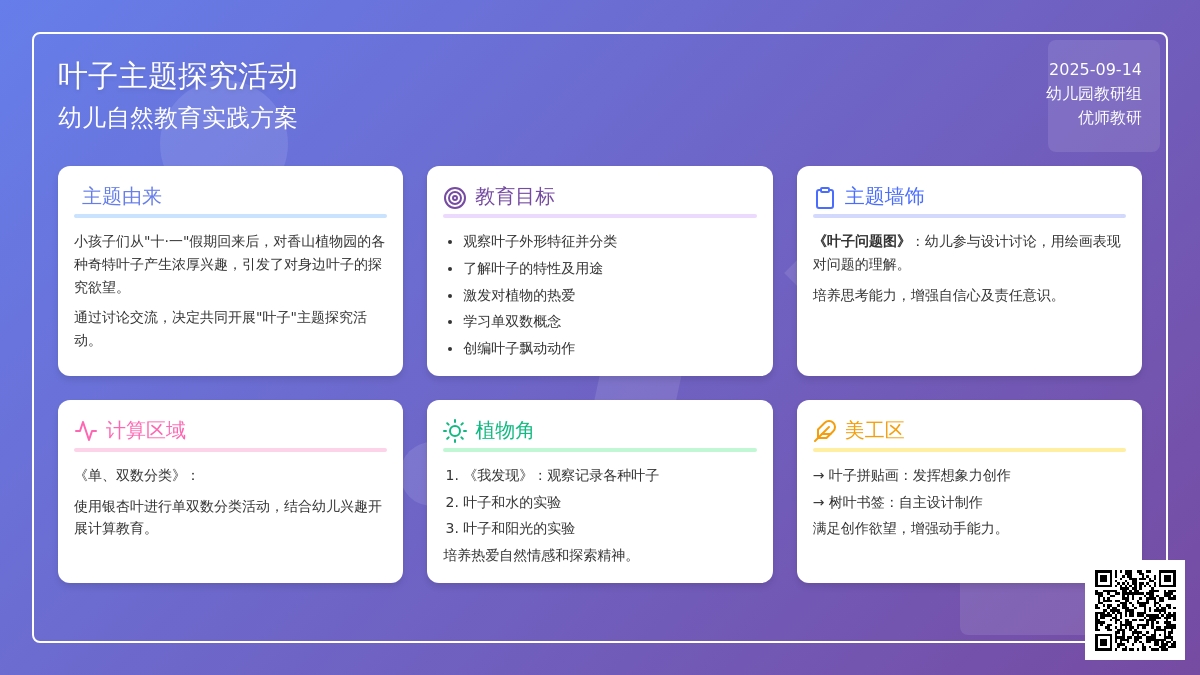 幼儿园大班主题活动：叶子