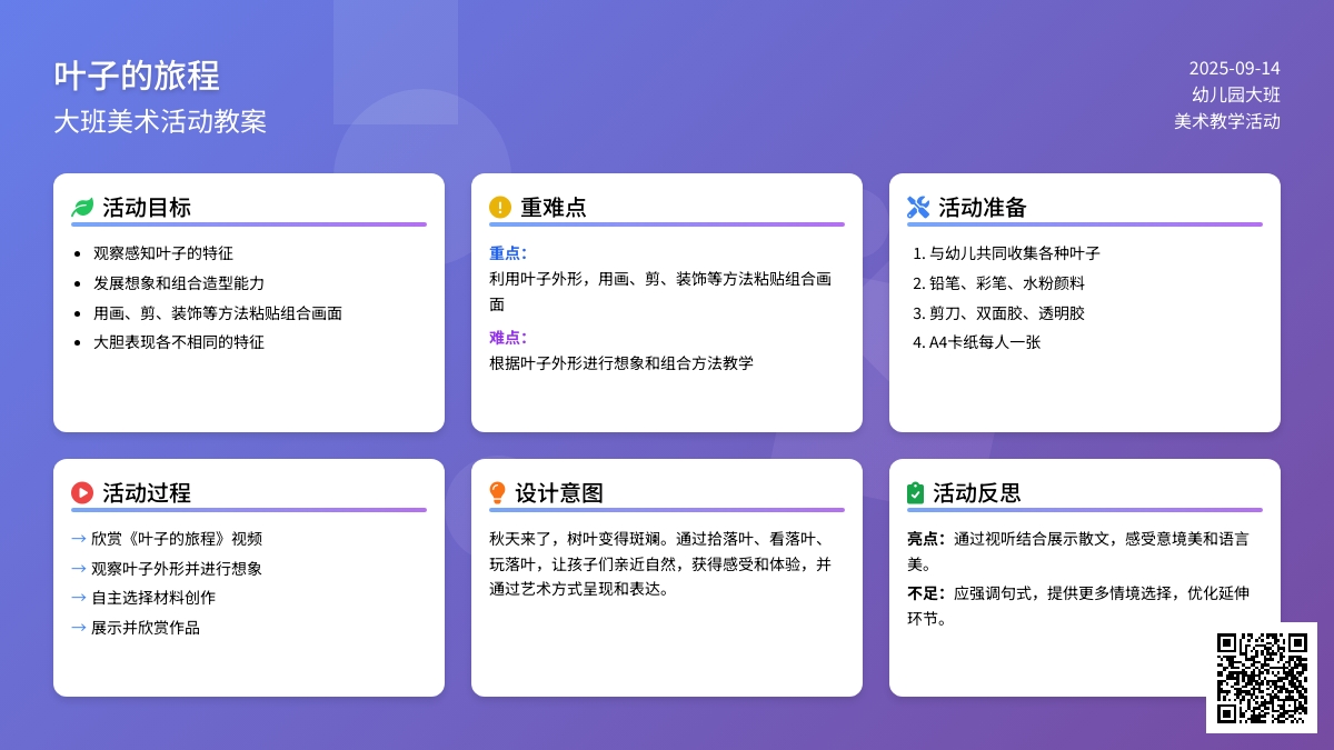 大班美术教案《叶子的旅程》含反思