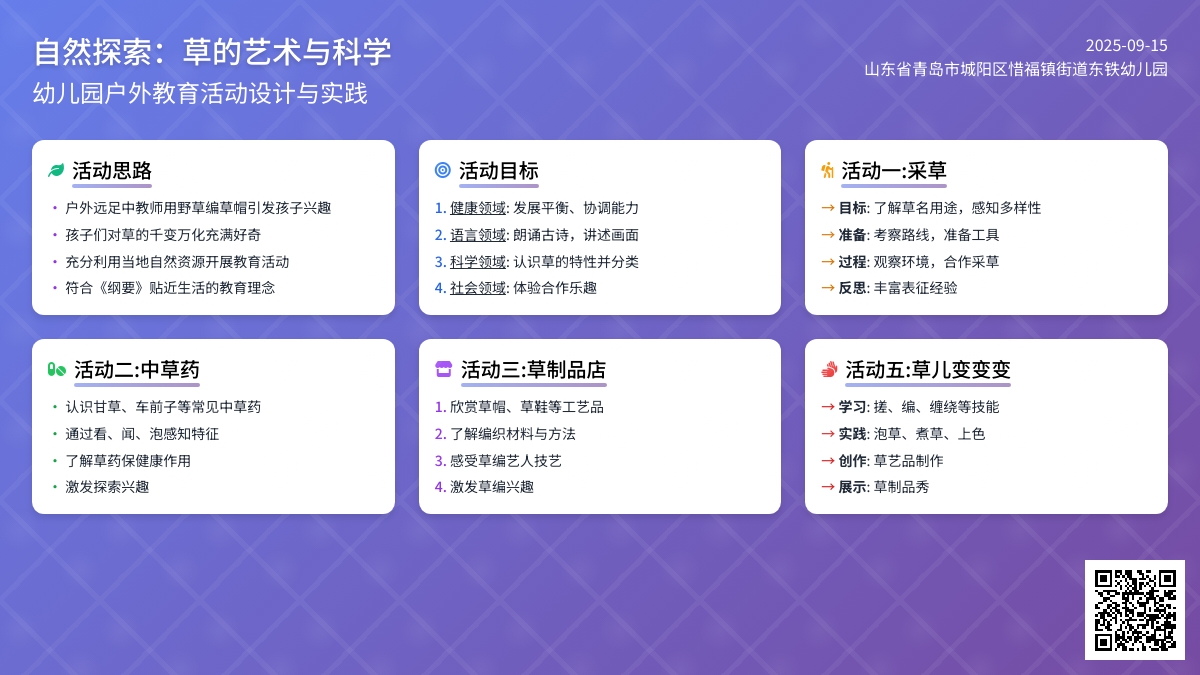 幼儿园大班主题活动：草儿变变变