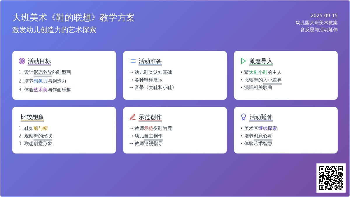 幼儿园大班美术教案《鞋的联想》含反思