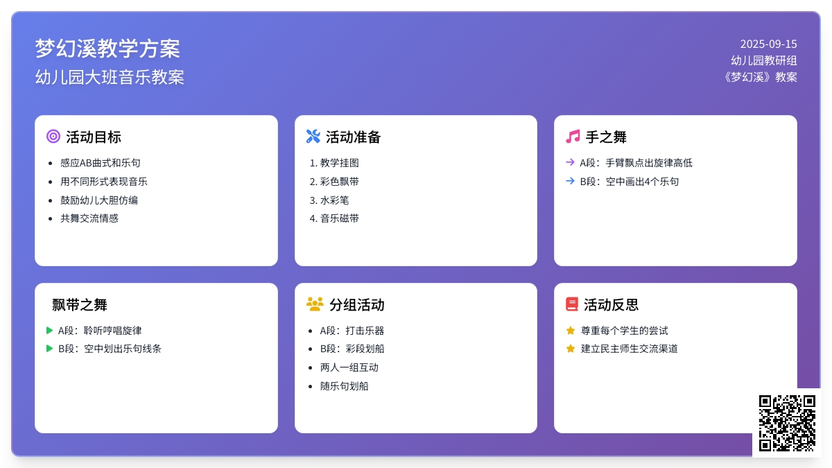 幼儿园大班音乐教案《梦幻溪》含反思