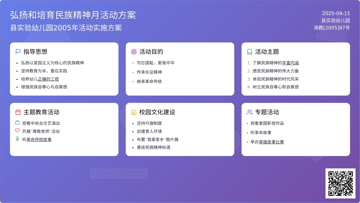 幼儿园大班主题活动：弘扬和培育民族精神月