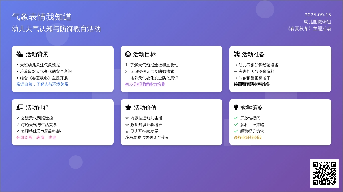 幼儿园大班主题教案：气象表情真奇妙