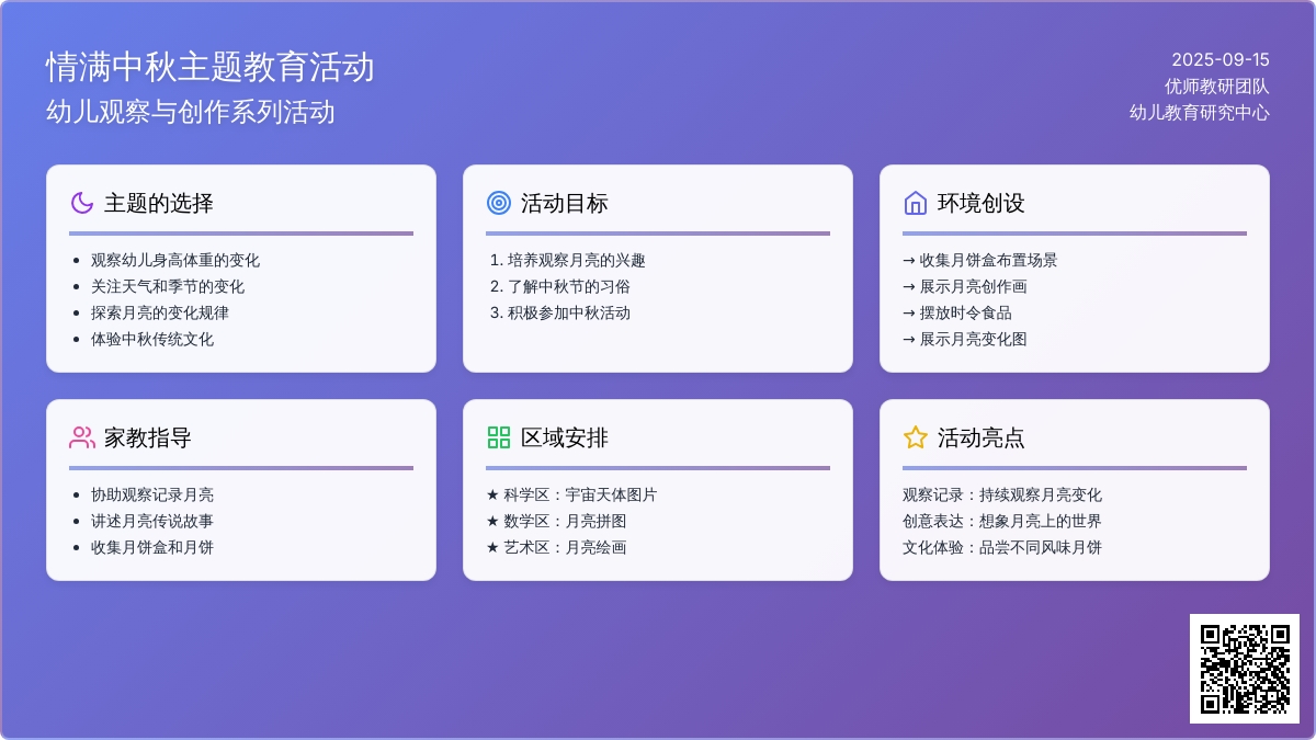 幼儿园大班主题活动：《情满中秋》